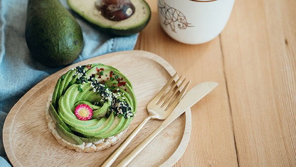 Healthy Rice Cake with Avocado