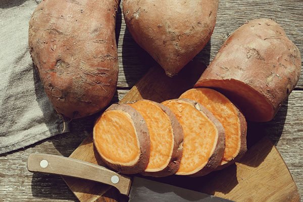 Sweet potatoes are especially high in vitamin A and potassium